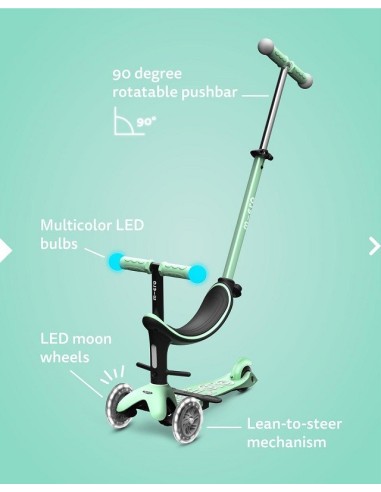 Patinete MINI 2 GROW Deluxe Magic LED Menta