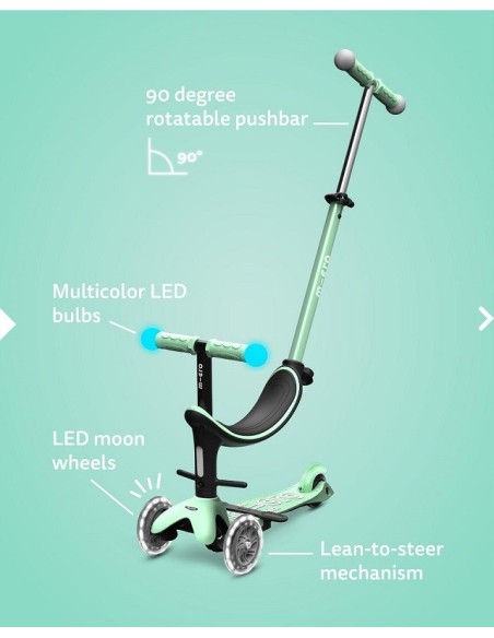 Patinete MINI 2 GROW Deluxe Magic LED Menta